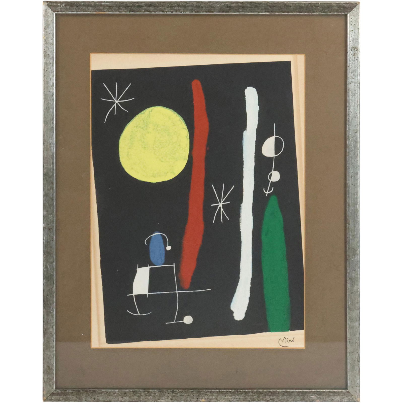 Jean MIRO, Vintage Color Lithograph, Framed, Signed MIRO in Plate (1 of 10)