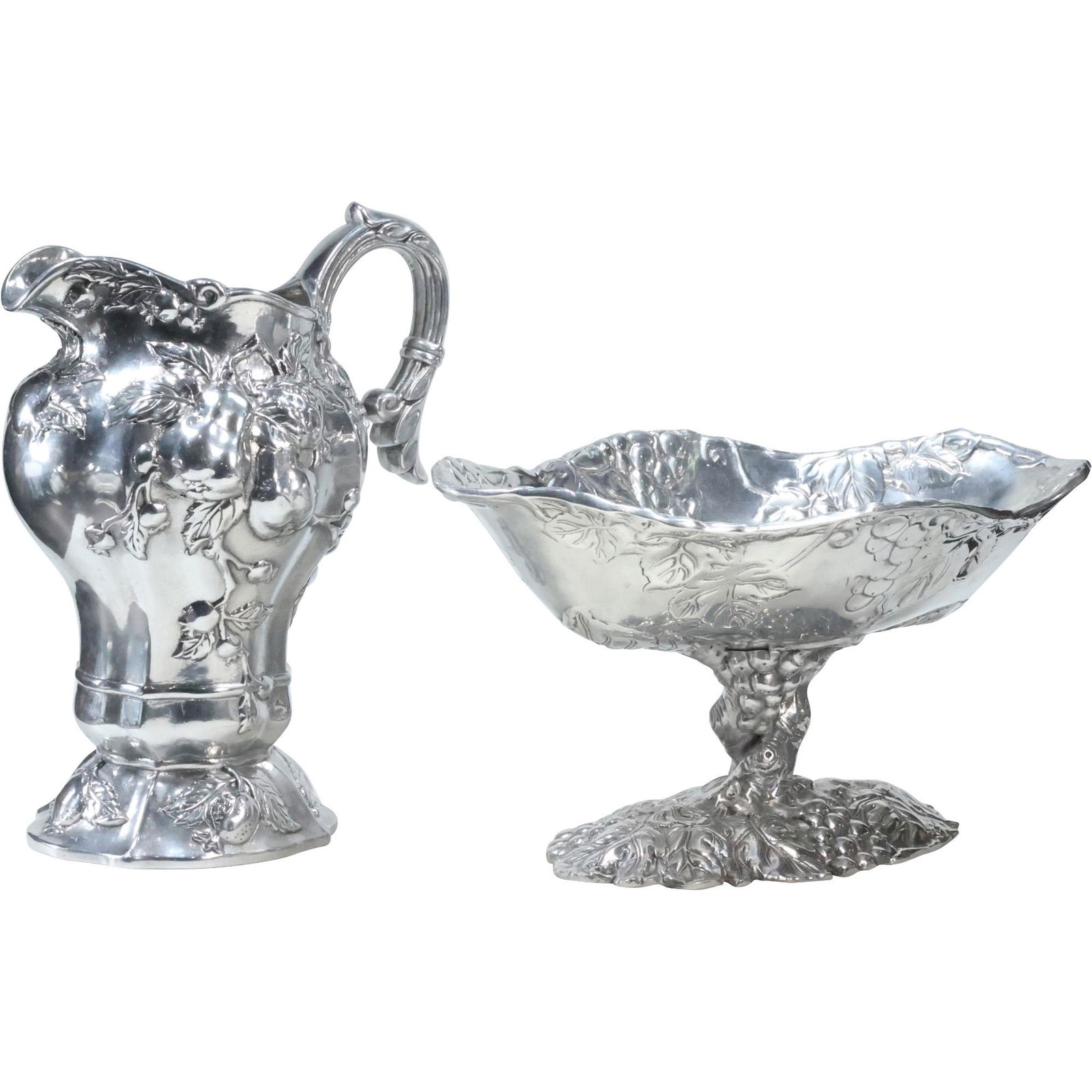 [2] Signed ARTHUR COURT Fancy Cast Aluminum PITCHER & PEDESTAL COMPOTE (1 of 20)