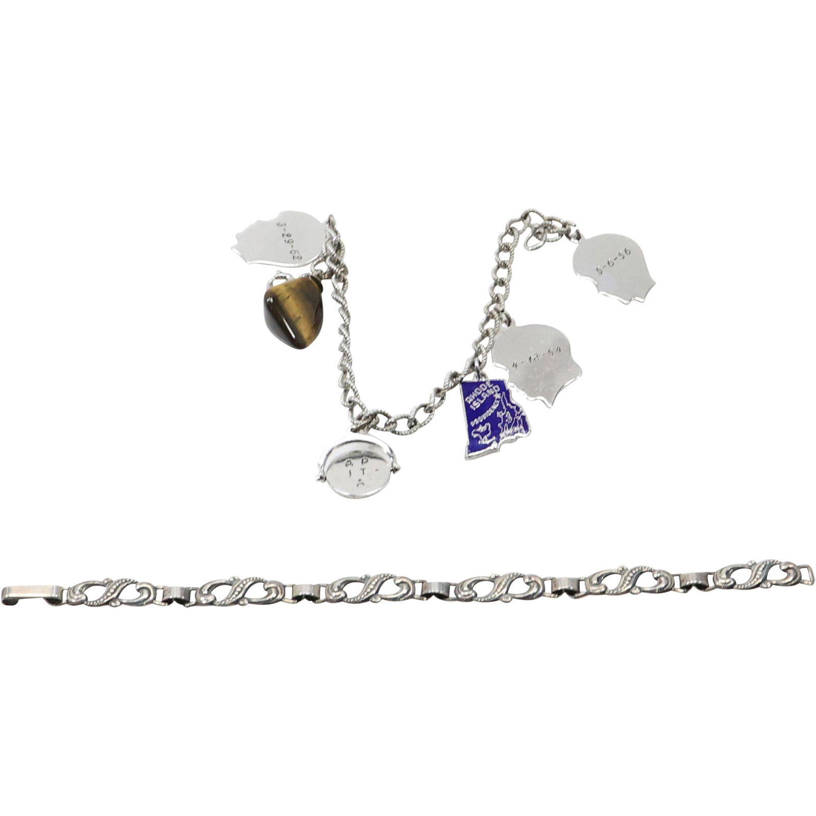 [2] Sterling Silver Bracelet with 6 Sterling Charms & Jomnl Denmark Sterling Bracelet (1 of 15)