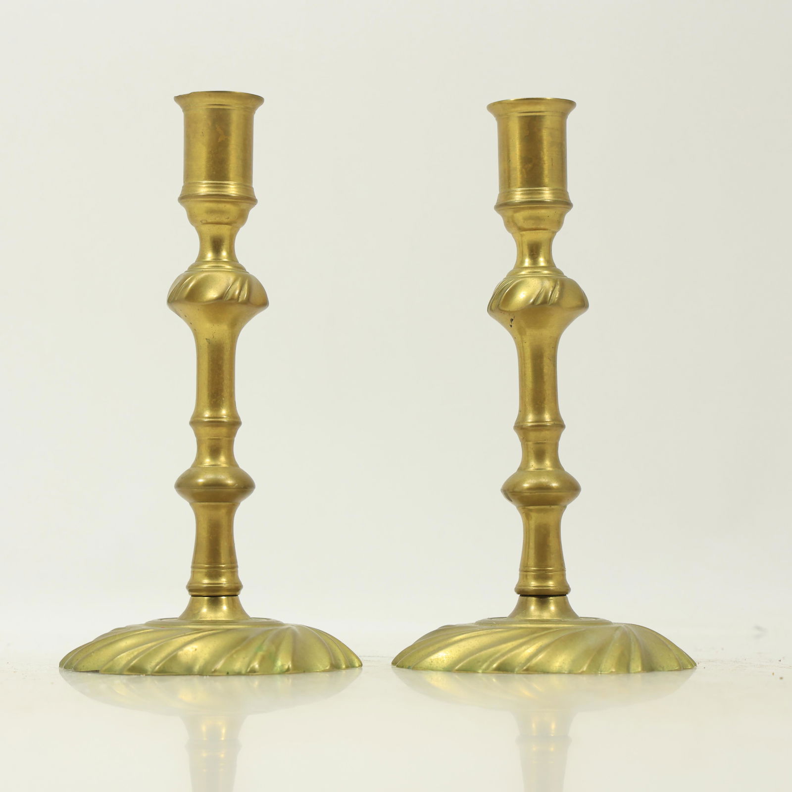Pair Elegant  Brass Tall Candlesticks 8.5 inches height (1 of 14)