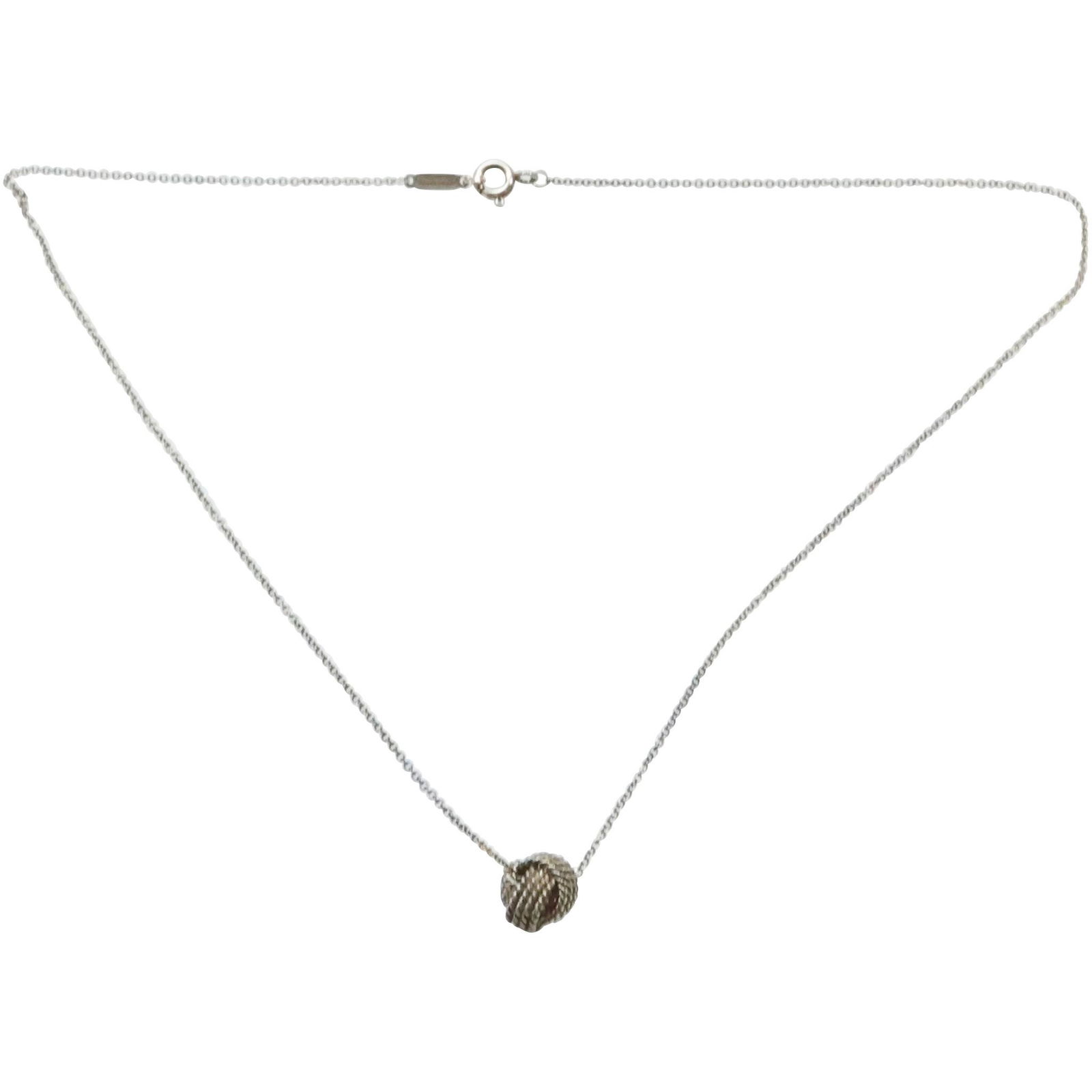 TIFFANY & CO .925 Sterling Silver Knot Pendant on Tiffany & Co .925 Chain 16 inches (1 of 11)