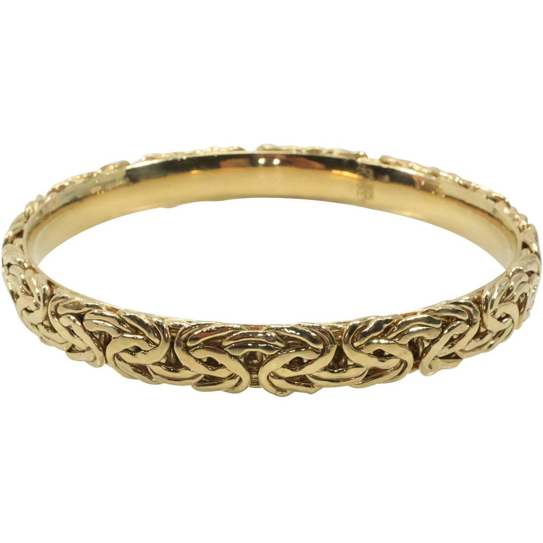 .925 Turkey Sterling Silver Vermeil Braided Pattern Bangle Bracelet (1 of 12)