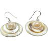 .925 Sterling Blister Pearl Earrings with MOP Abalone Design