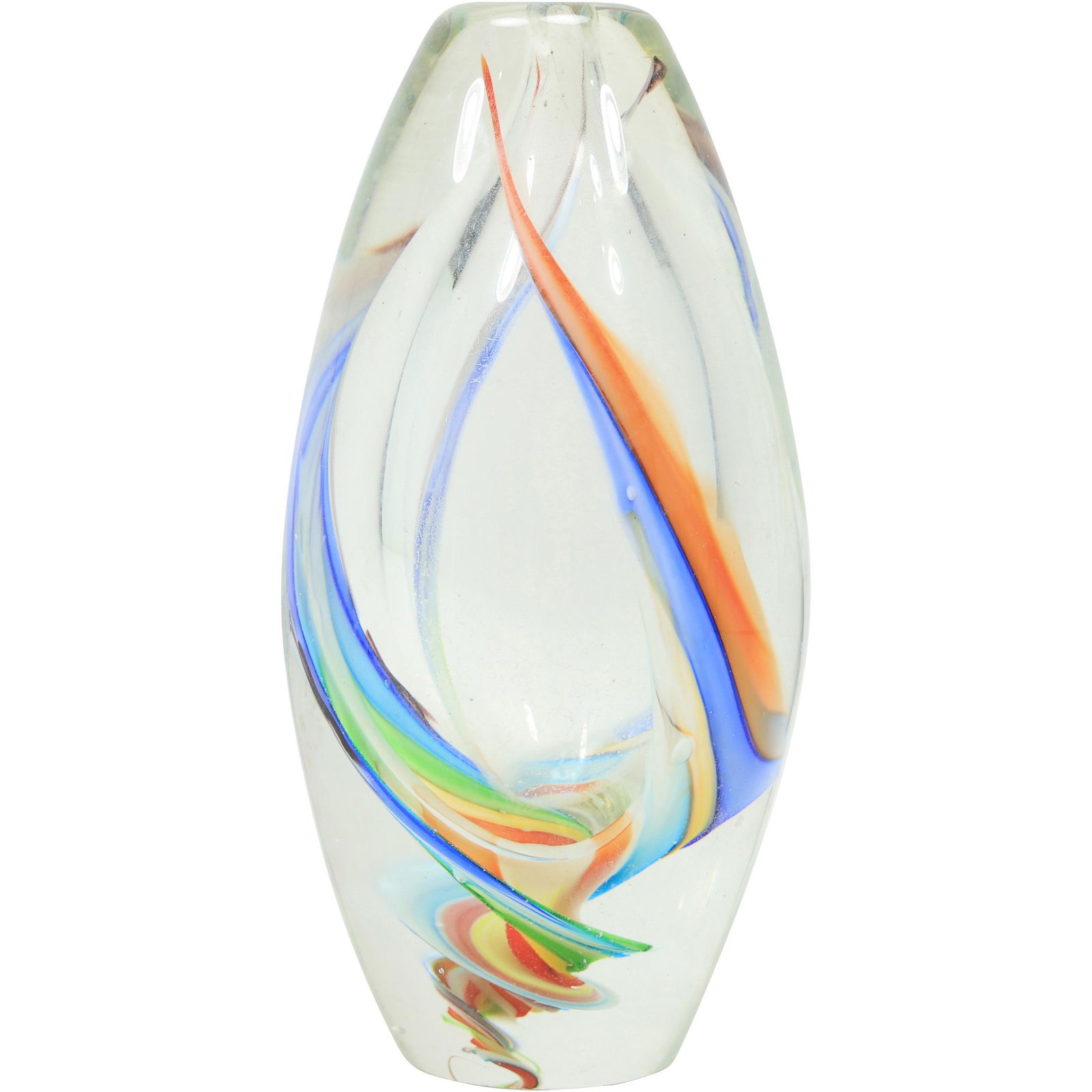 Murano Art Glass Vase with Internal Multi Color Swirl 8.5 inches height (1 of 14)