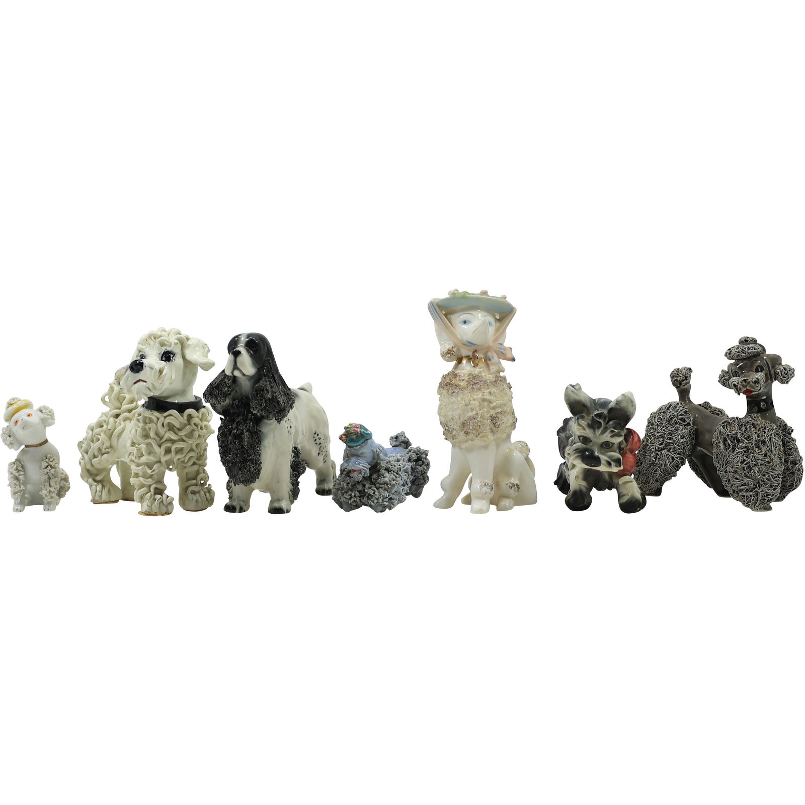 [7] Assorted Vintage Ceramic POODLE Dog Figure Statues (1 of 20)