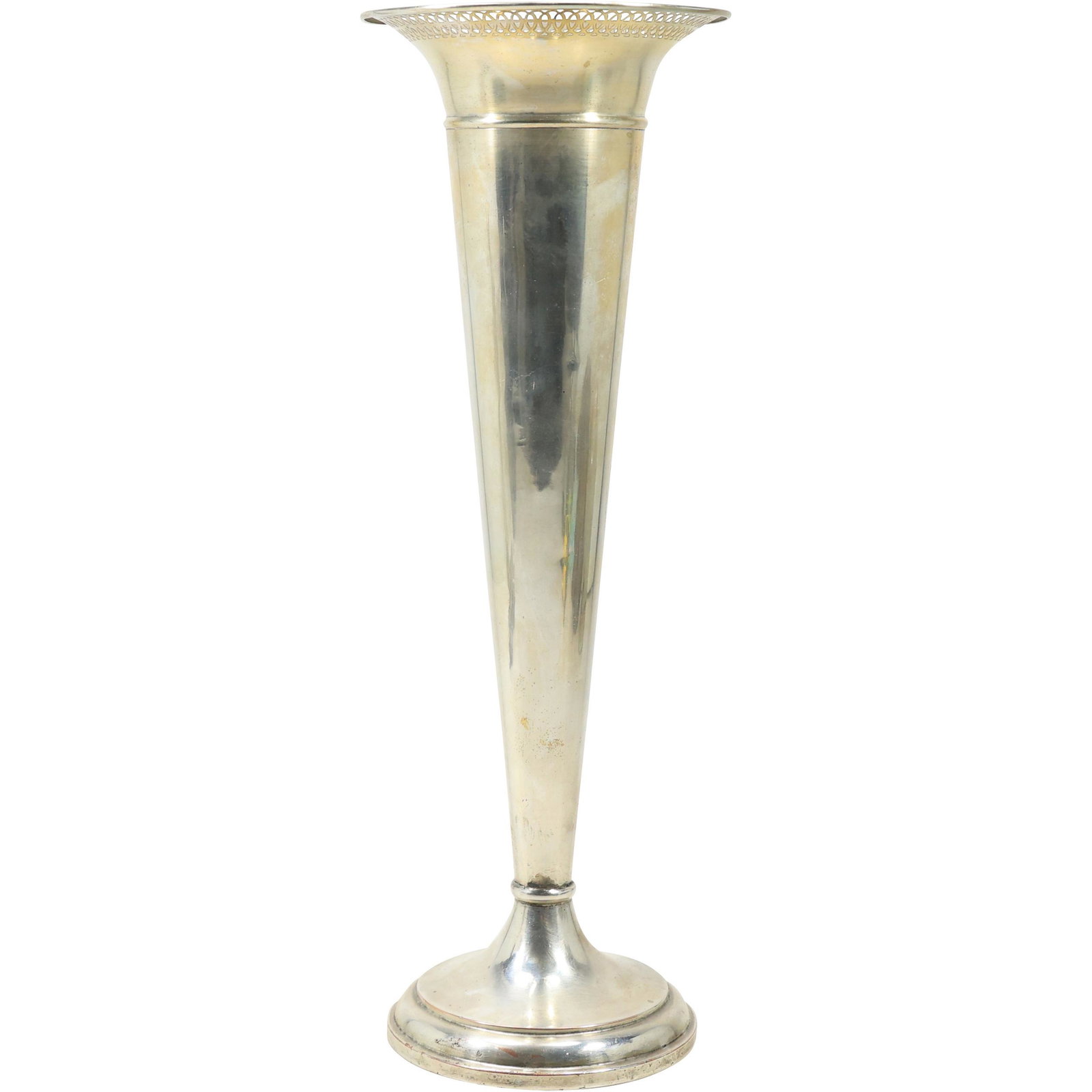 Tall Silver Plate Trumpet Vase 15 inches height (1 of 10)