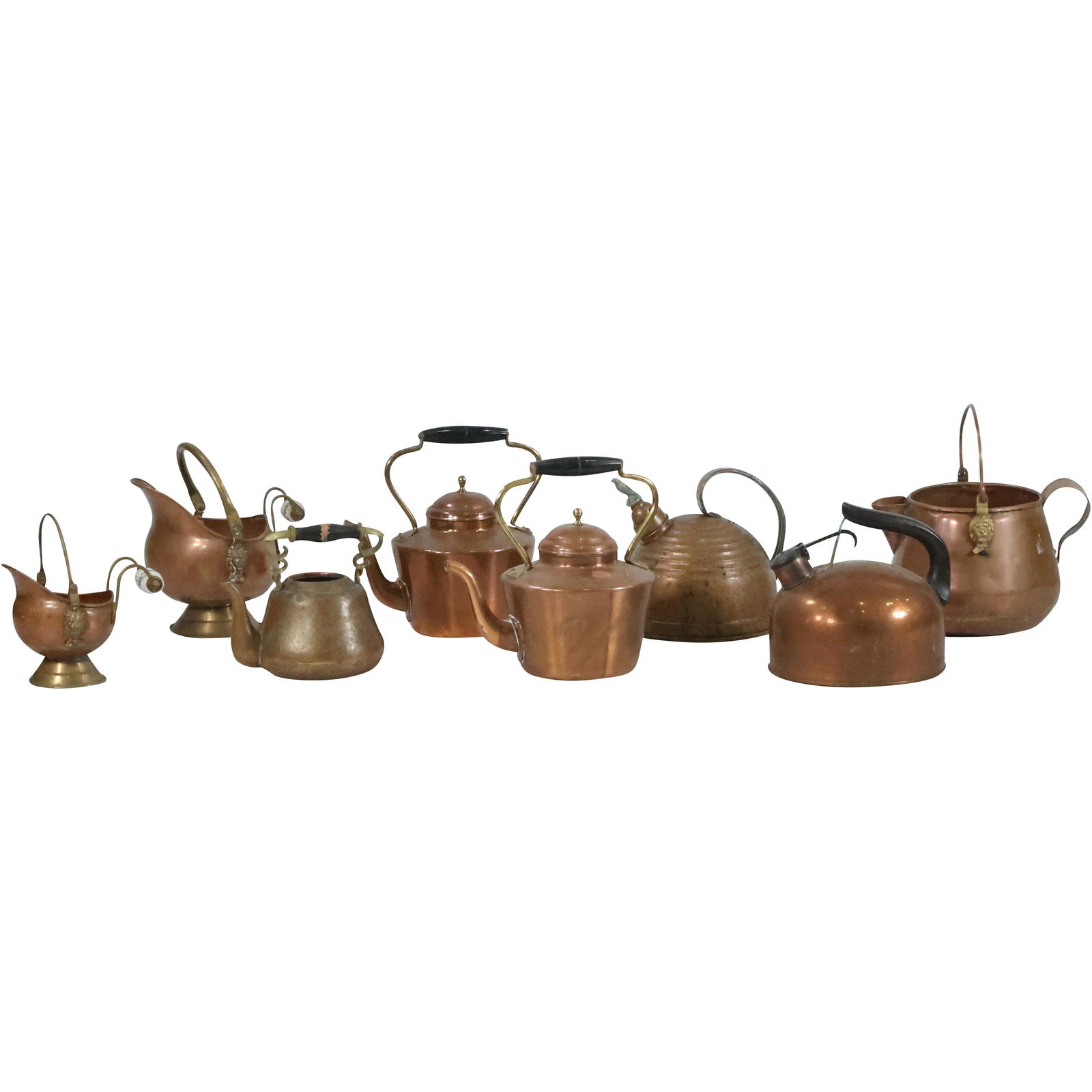 [8] Assorted Copper and Brass Kettles and Coal Hogs (1 of 20)