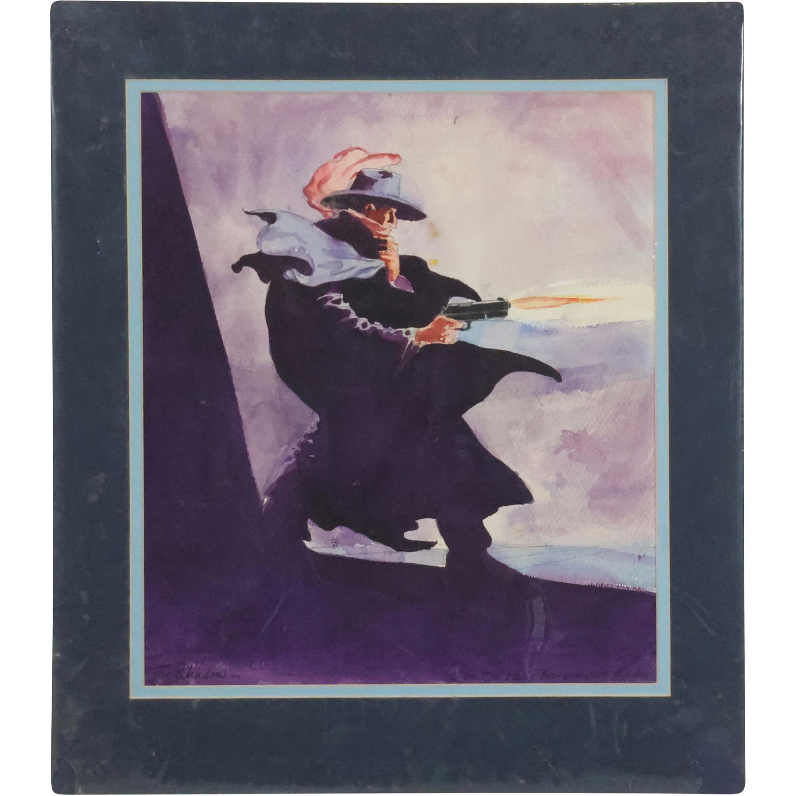 The Shadow, Watercolor Illustration, 1976 Paul Basqueville Bailey (1 of 11)
