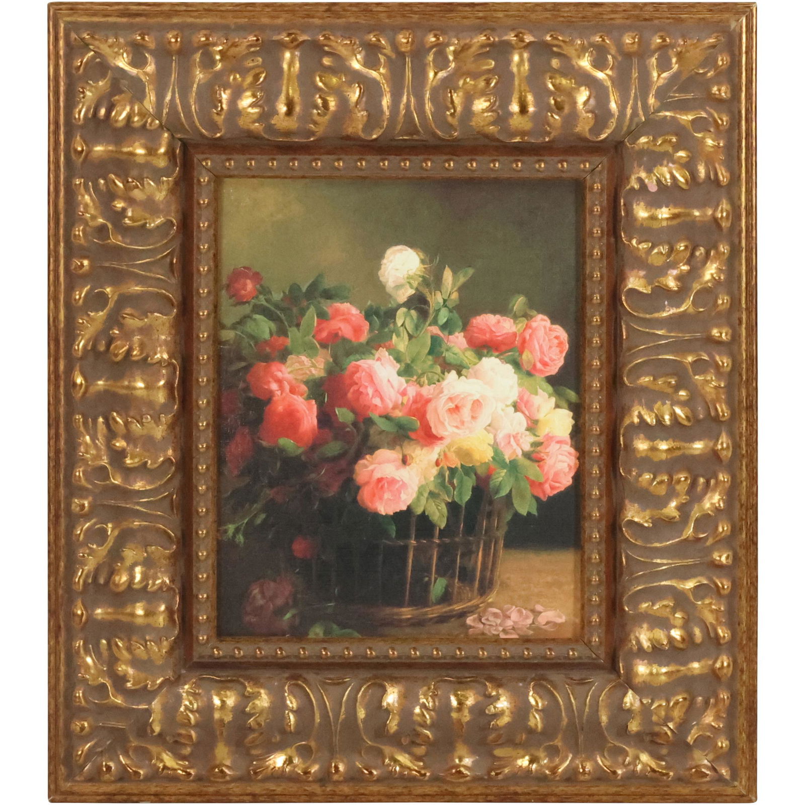 Superb Quality Still Life Flowers Small Oil Painting, Quality Gold Frame (1 of 10)