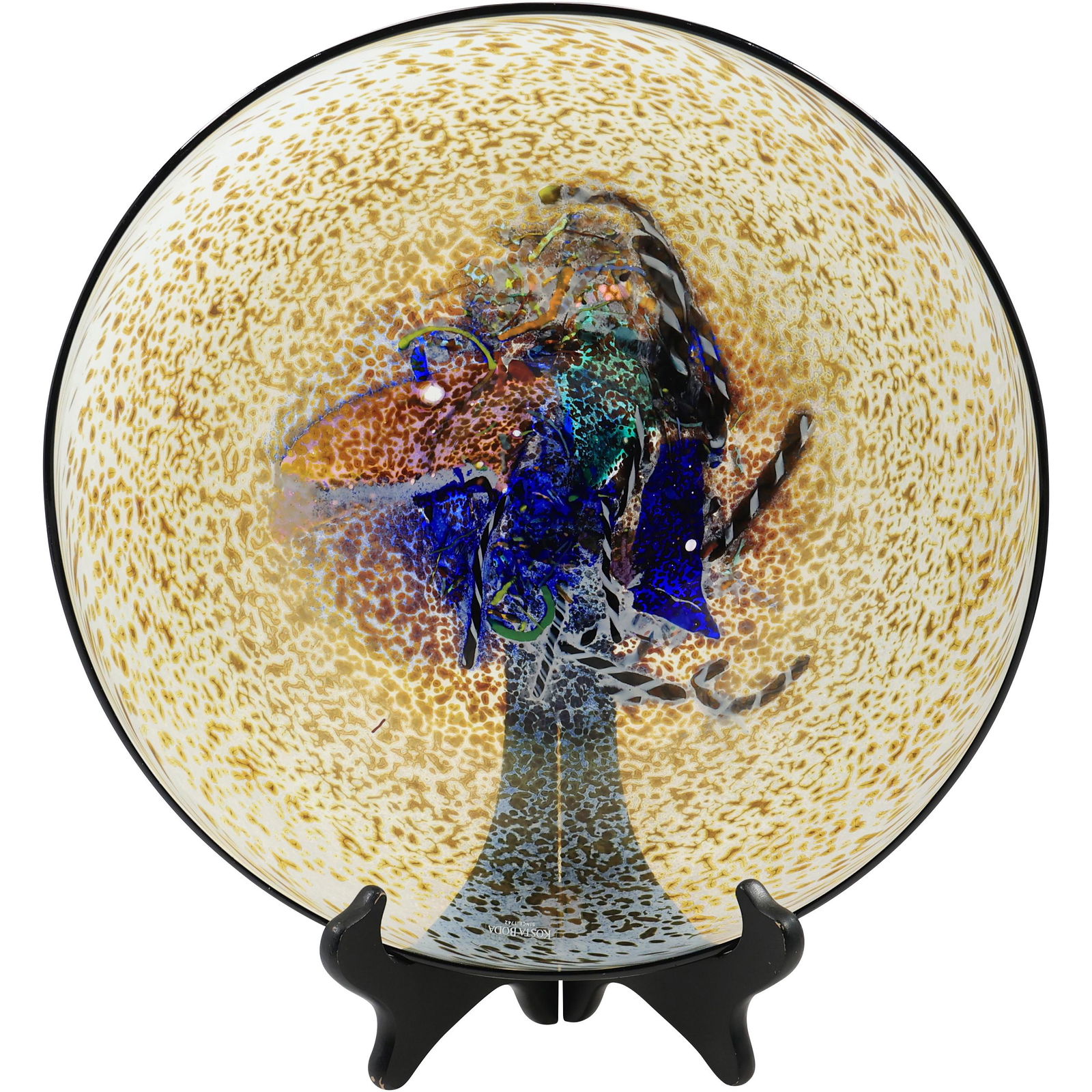 KOSTA BODA Art Glass Charger Abstract Design Center 11.25 inches diameter (1 of 13)