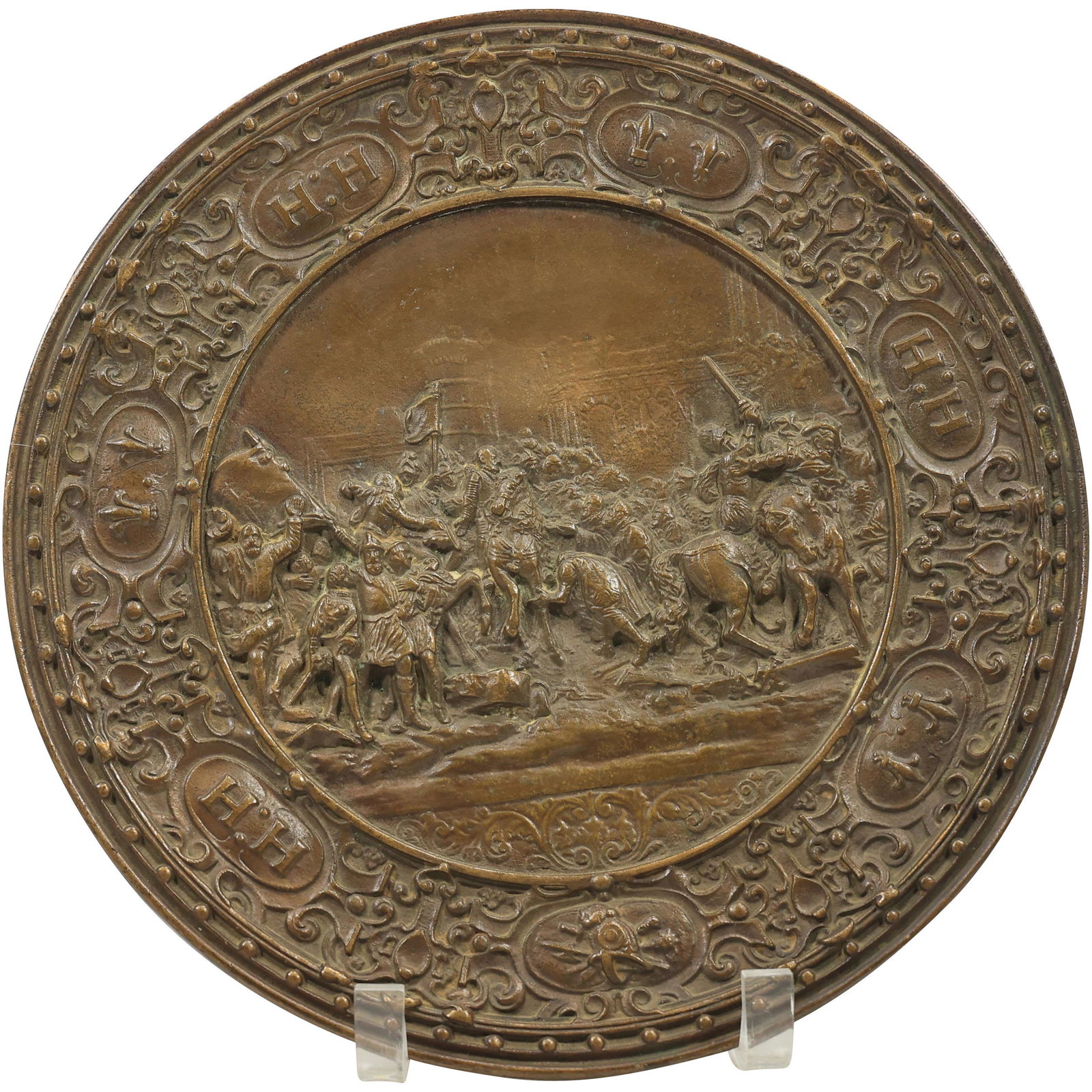 Bronze Plaque: Henry Bonnard Bronze Co NY 1886; Celebration & Return Victorius Army (1 of 16)