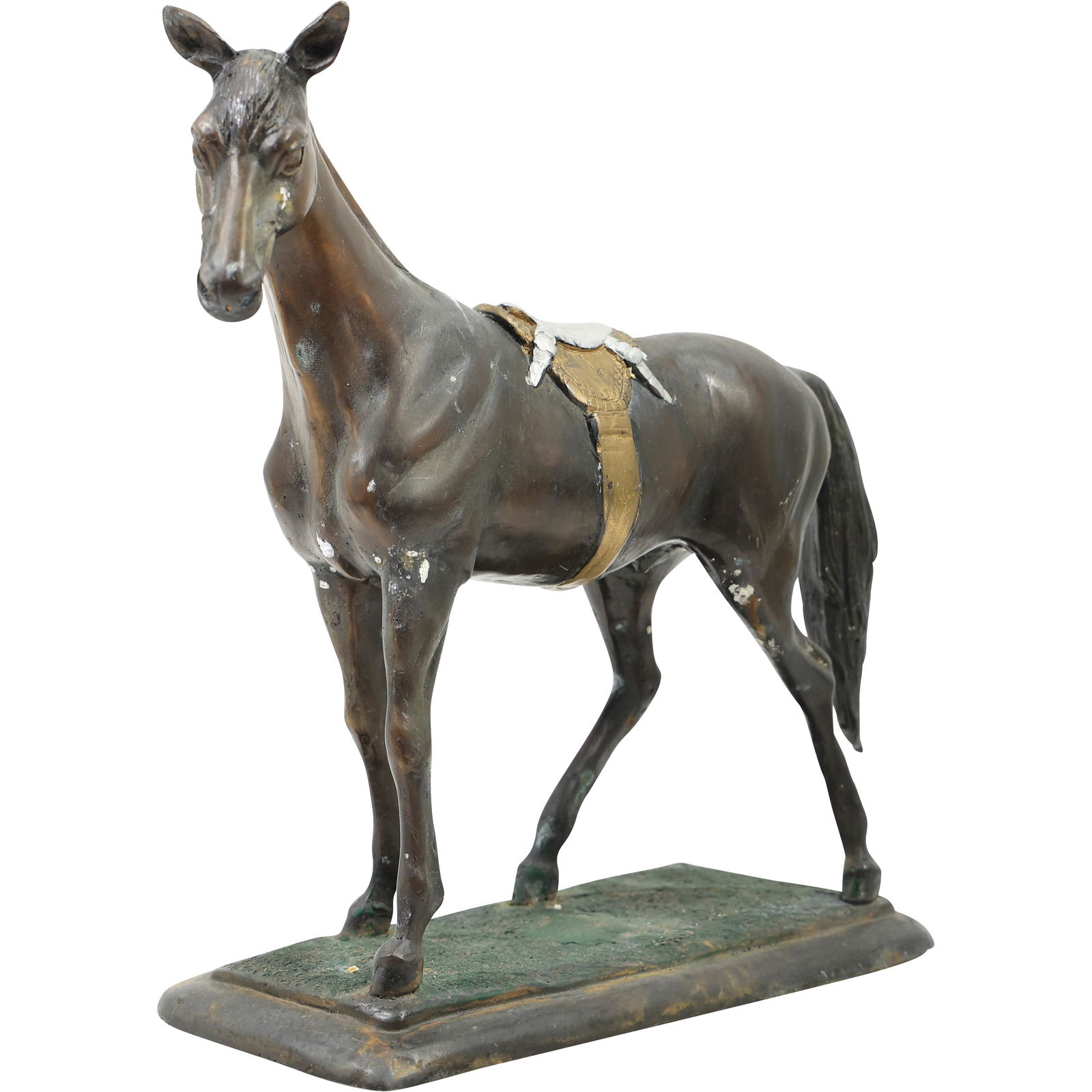 Bronze Equestrian Saddled Horse Figure Statue Sculpture 14 inches length (1 of 20)