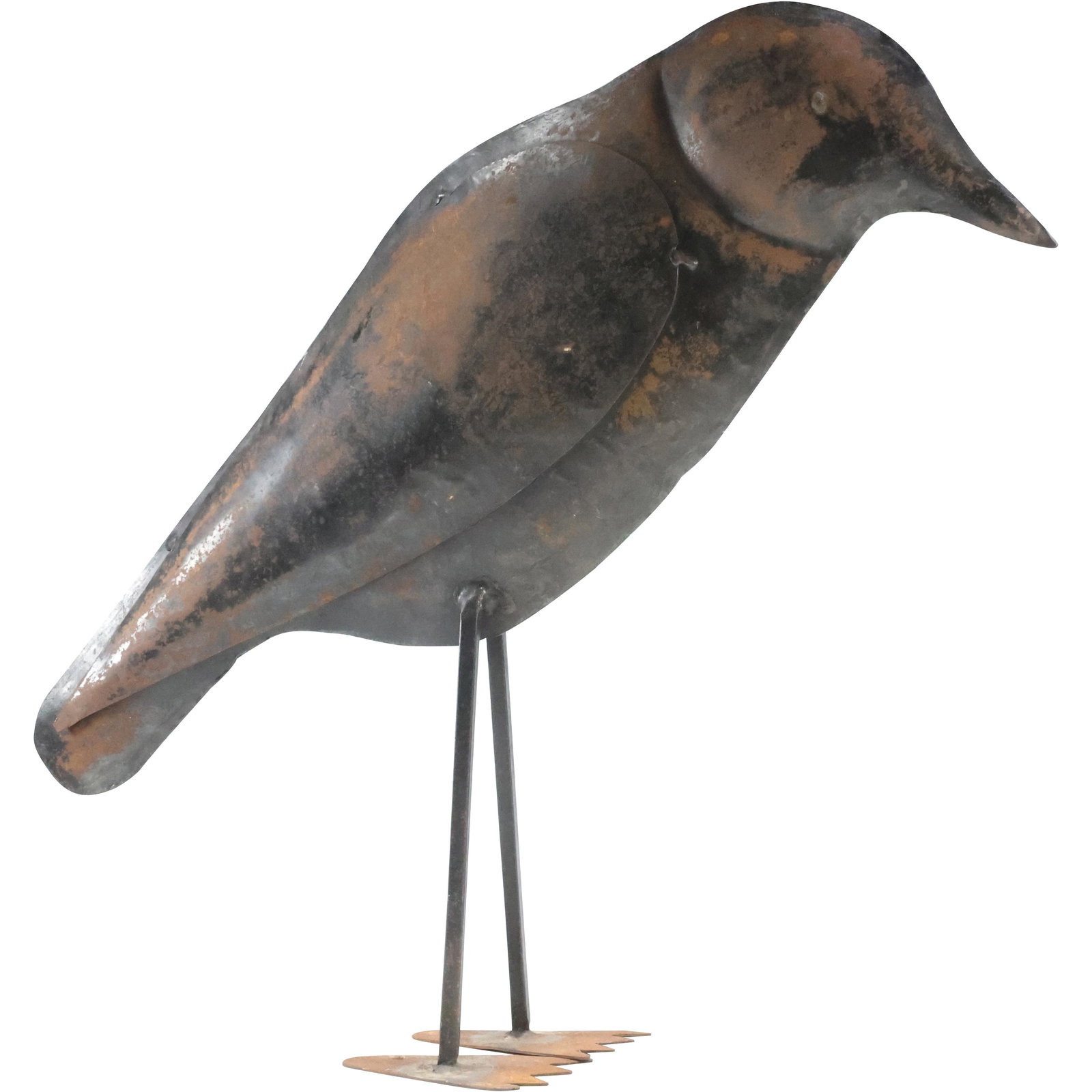 Folk Art Welded Metal CROW Bird Figure Statue Sculpture 18 inches height (1 of 13)