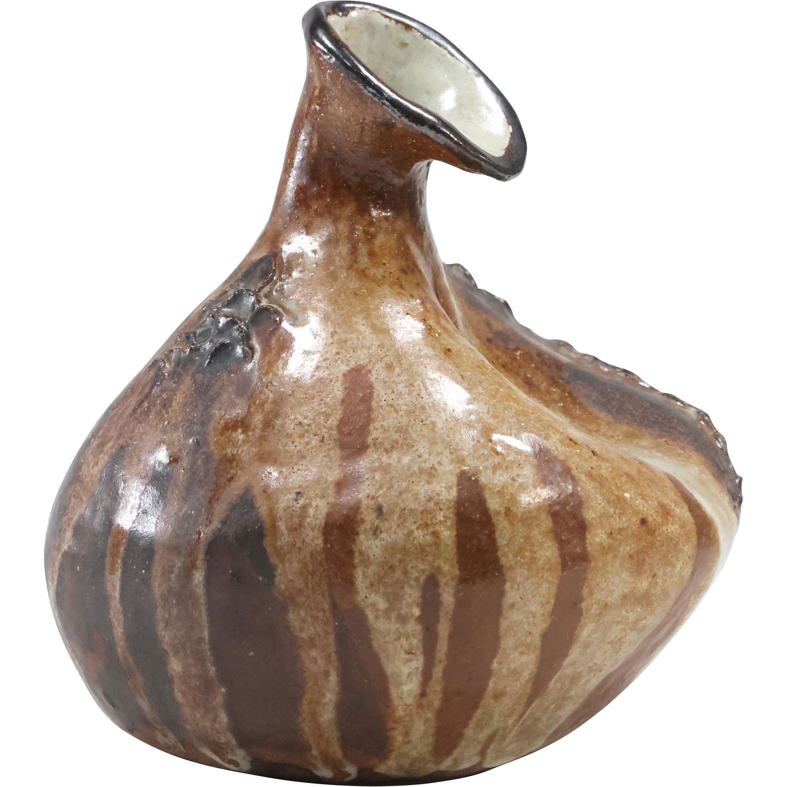 B Bradley, Signed Studio Art Pottery Gourd Shaped Vase (1 of 9)