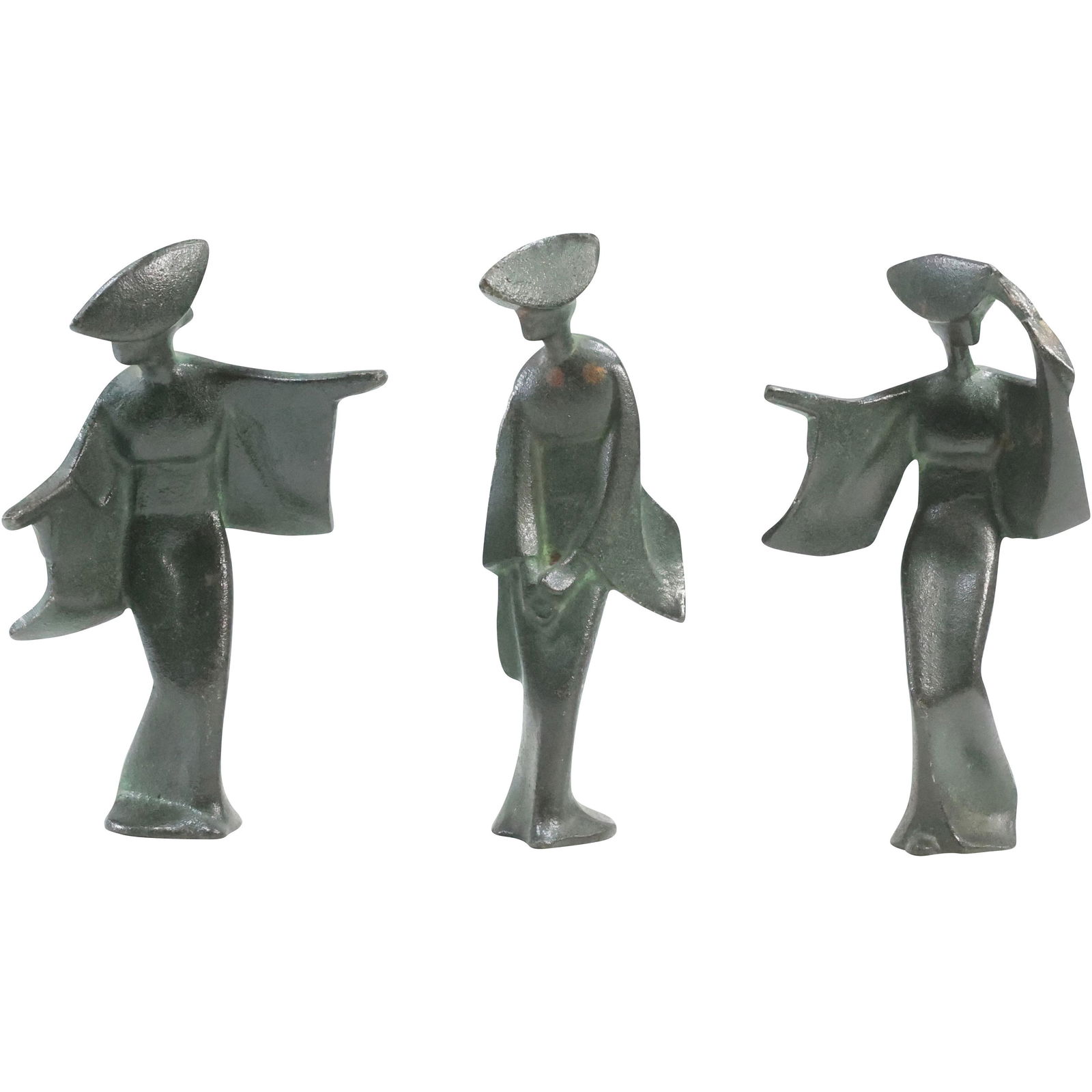 [3] James Mont Mid-Century Modern Japanese Geisha Woman Cast Iron Figure Statues (1 of 20)