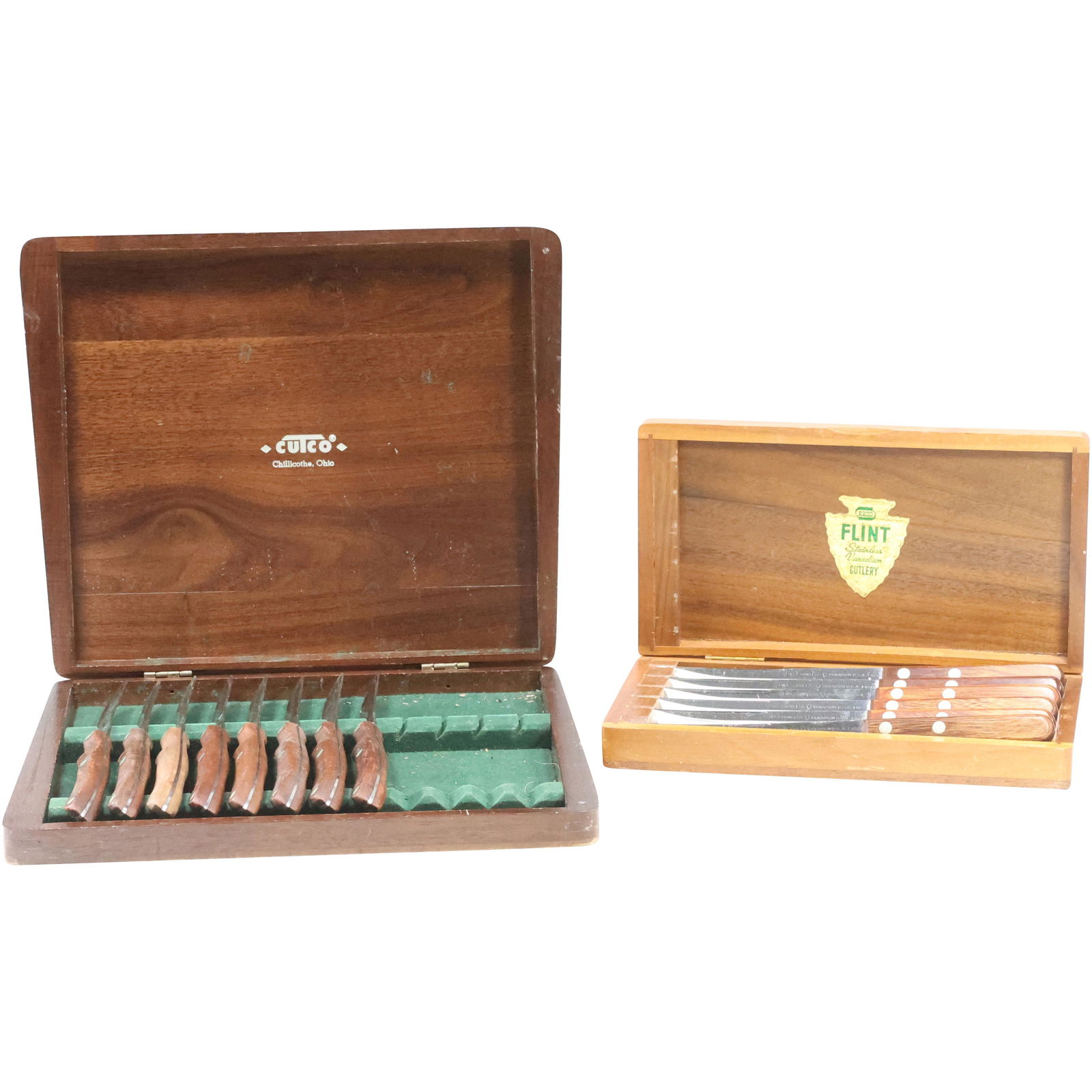 [2] Knife Cutlery Sets in Wood Boxes: Flint [6[ Knives; Cutco  [8] Knives (1 of 11)