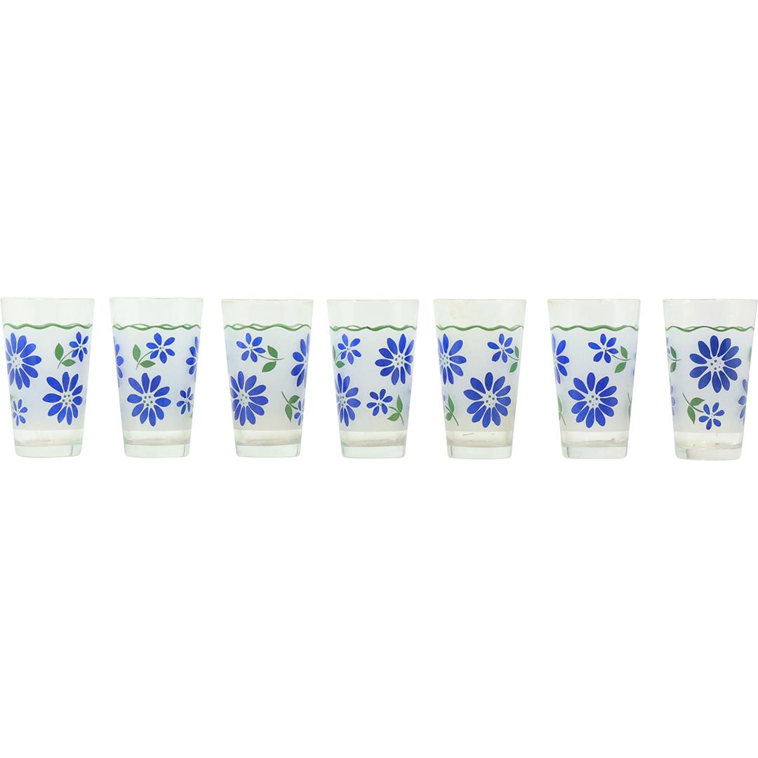[7] Pfaltzgraff "Springwood" Ice Tea Glasses Blue Flowers (1 of 14)