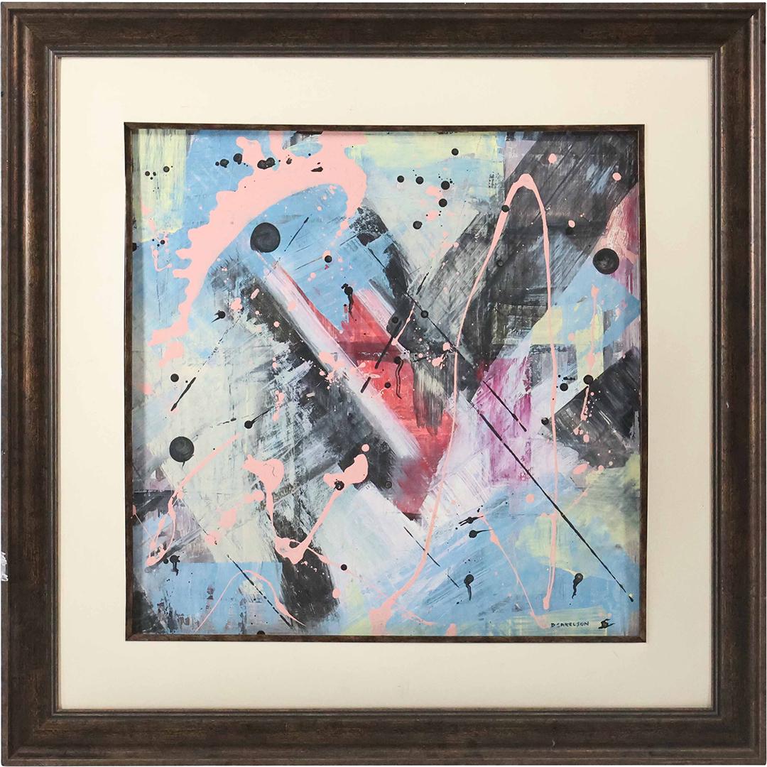 Dennis Sakelson, 20th C. Bucks County Pa., Colorful Abstract Painting on Board, Signed, Framed (1 of 15)