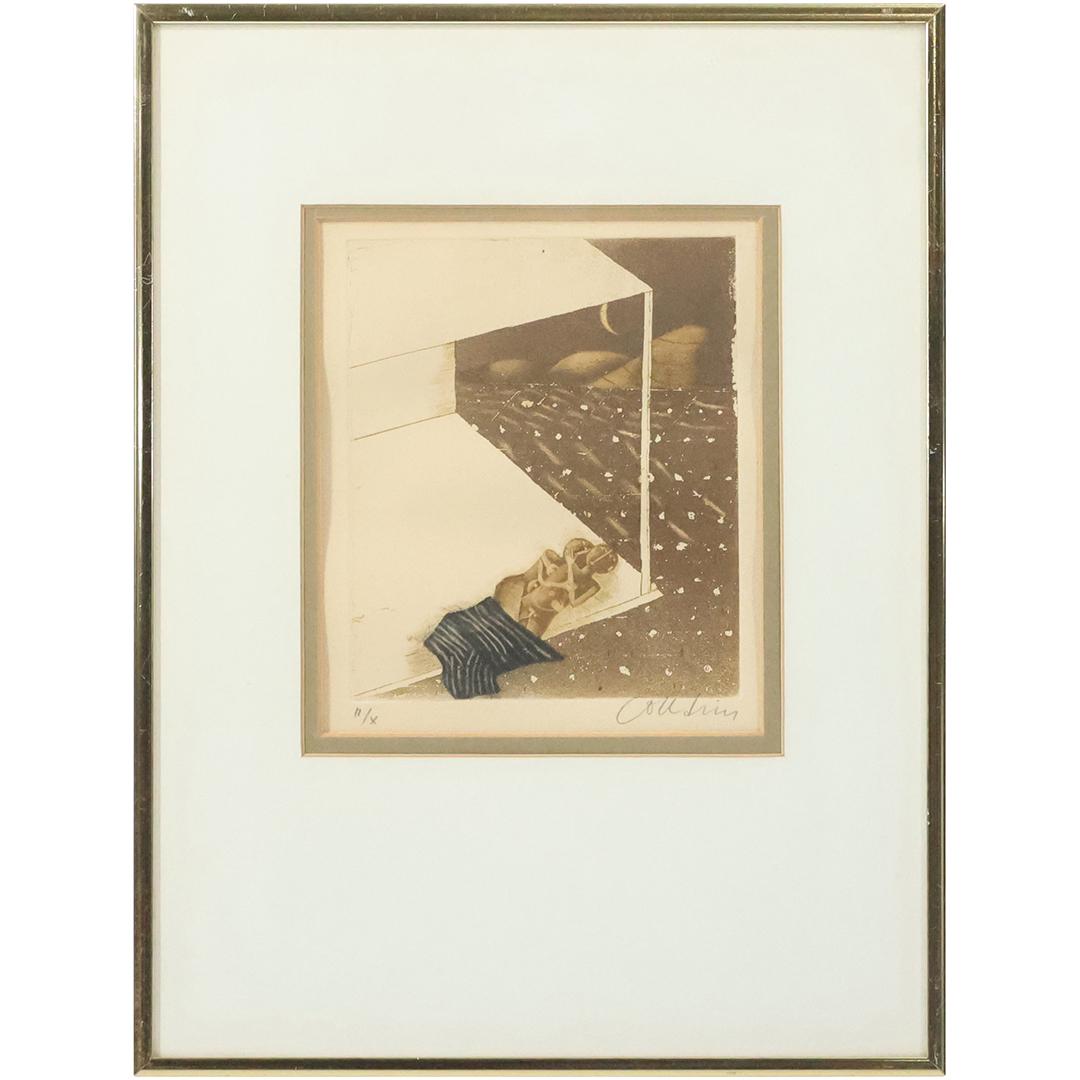 Brigitte Coudrain, Mid-Century Modern Lithograph Modernist Figures Signed #2/10 (1 of 11)