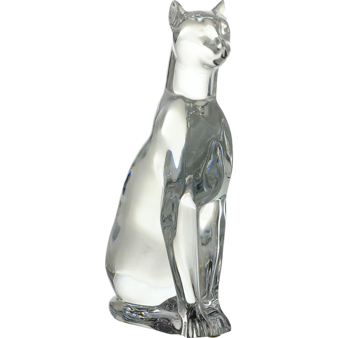 Signed BACCARAT FRANCE Crystal Glass PANTHER Figure Statue (1 of 15)