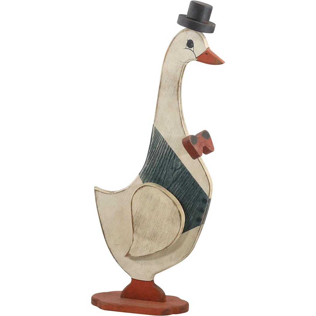 Folky Hand Painted Wood Cut-Out Duck Figure Statue 28.5 inches height (1 of 12)