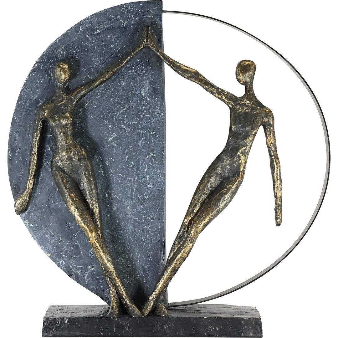 Modern Design Two Figures in a Circle Statue Sculpture 15.25 inches height, Hard Composition (1 of 20)