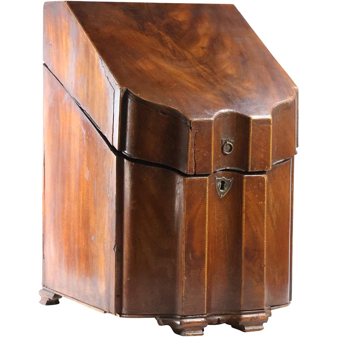 Antique 19th C. Mahogany English Continental Knife Box 15.5 inches height (1 of 15)