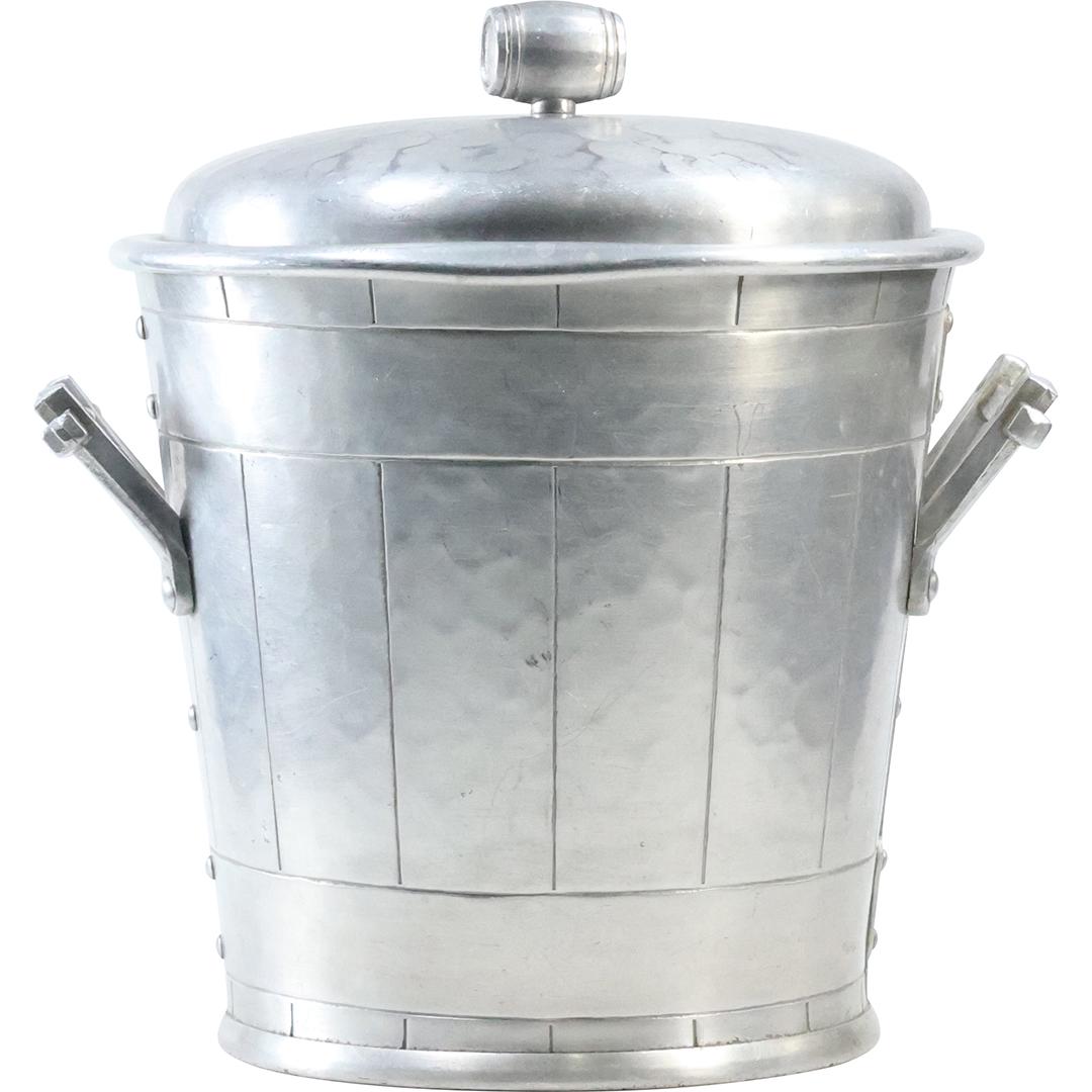 Mid-Century Aluminum "Bucket" Champage Ice Bucket by Everlast Metal, Hand Forged: Mid-Century Aluminum "Bucket" Champage Ice Bucket by Everlast Metal, Hand Forged. size: 12 x 11.5