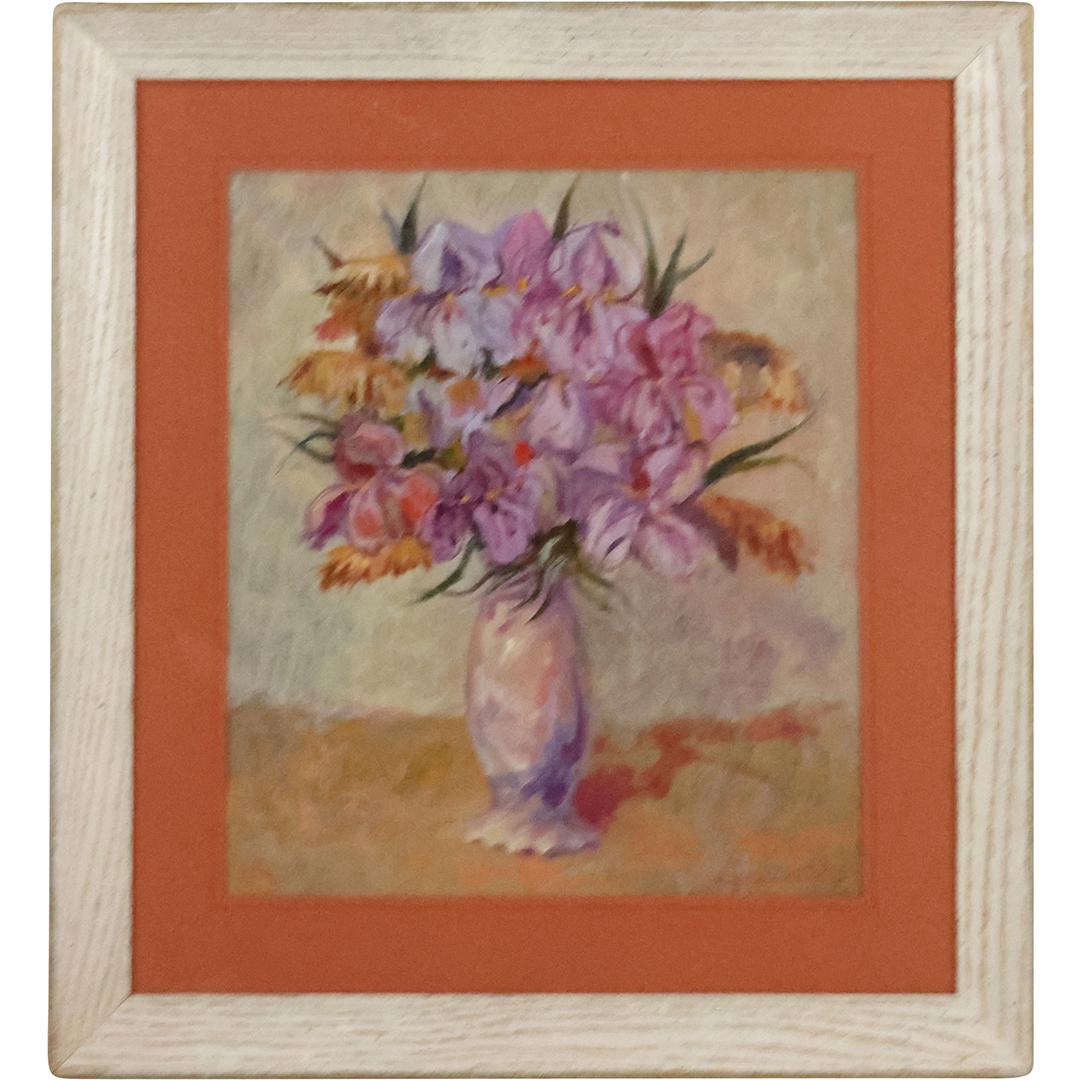 E J Hartmann, American, Oil Painting Still Life Flowers in Vase, Signed , Framed (1 of 12)
