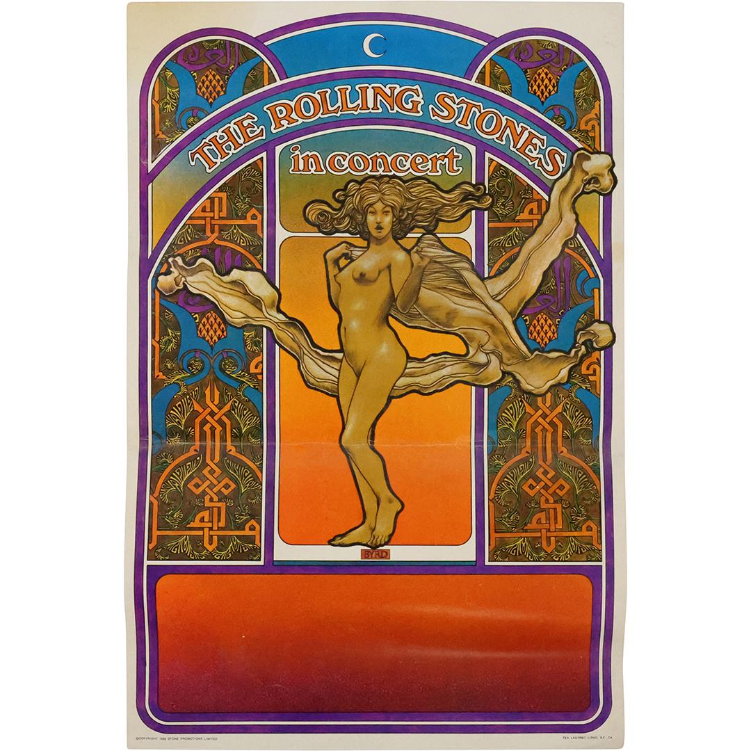 RARE POSTER "THE ROLLING STONES IN CONCERT" 1969, Artist David Byrd (1 of 14)