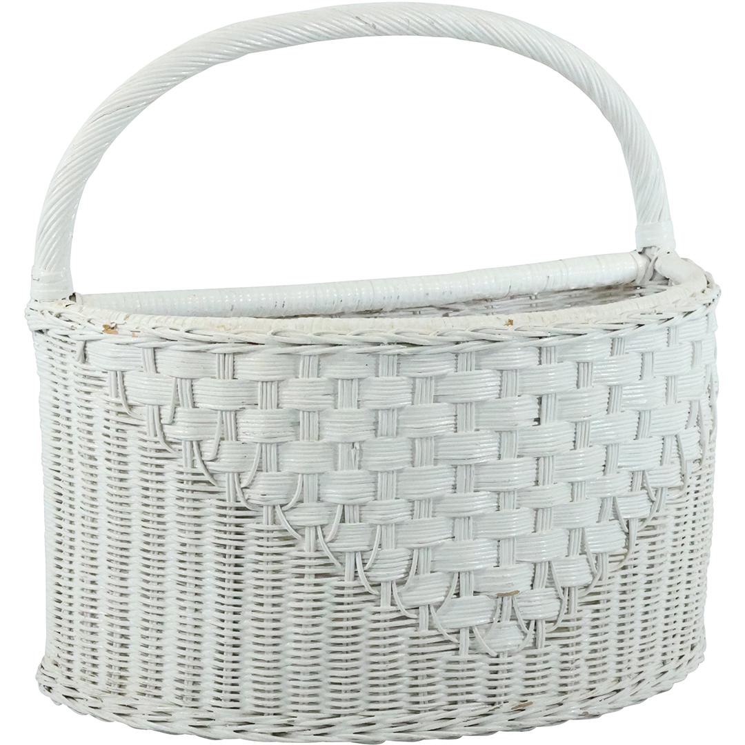 Vintage Loom Wicker Hanging Wall Basket for Flowers (1 of 10)