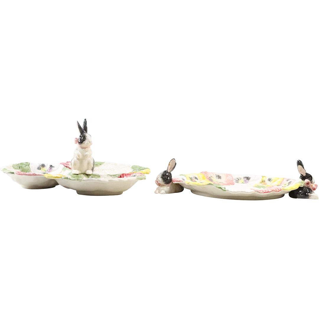 [2] Fitz and Floyd Ceramic Easter Bunny Serving Platters (1 of 19)