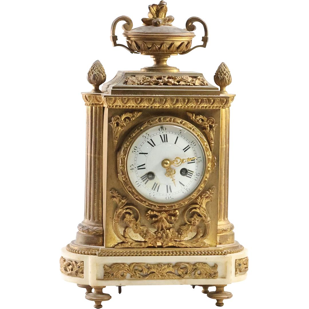 Fine Quality 19th C. French Bronze Mantle Clock - Fancy - 12.5 inches height (1 of 18)