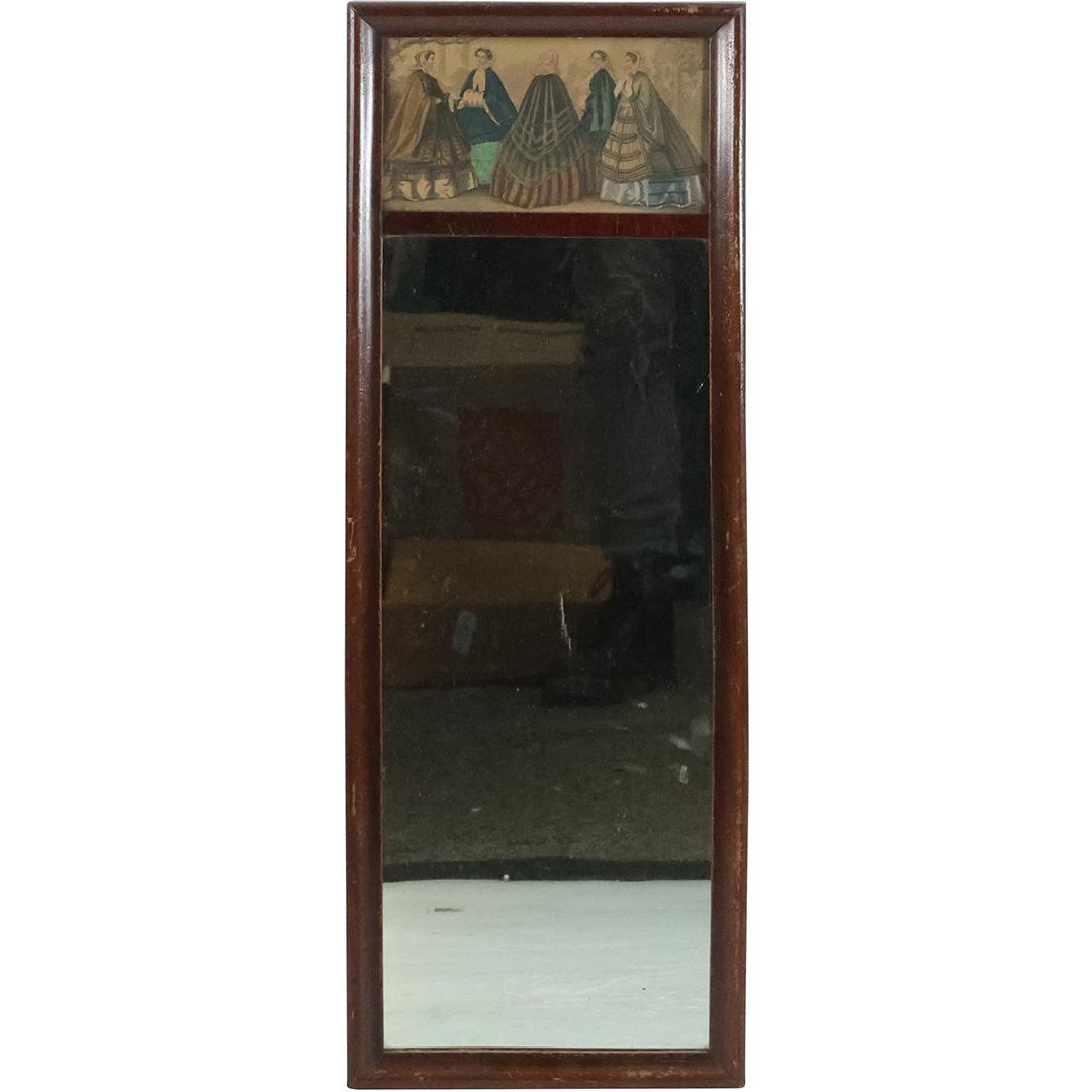 Vintage Rectangular Wall Mirror with Fashion Women Print Top (1 of 10)