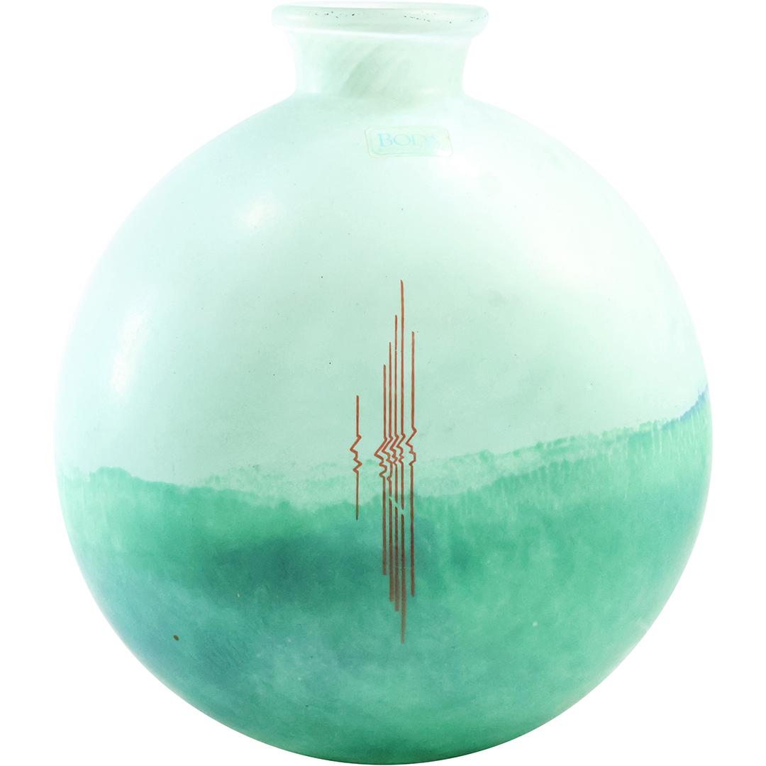 KOSTA BODA Kjell Engman Green Art Glass Vase 9.75 inches height, Original Label: KOSTA BODA Kjell Engman Green Art Glass Vase 9.75 inches height, Original Label. size: 9.75 x 8 x 6