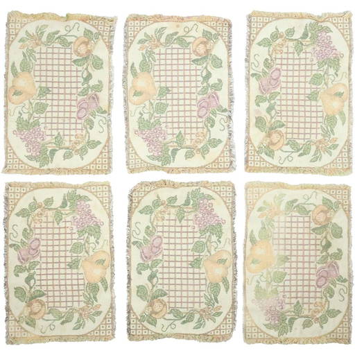 [6] French Aubusson Fabric Table Top Place Mats (0499) on Mar 13, 2023