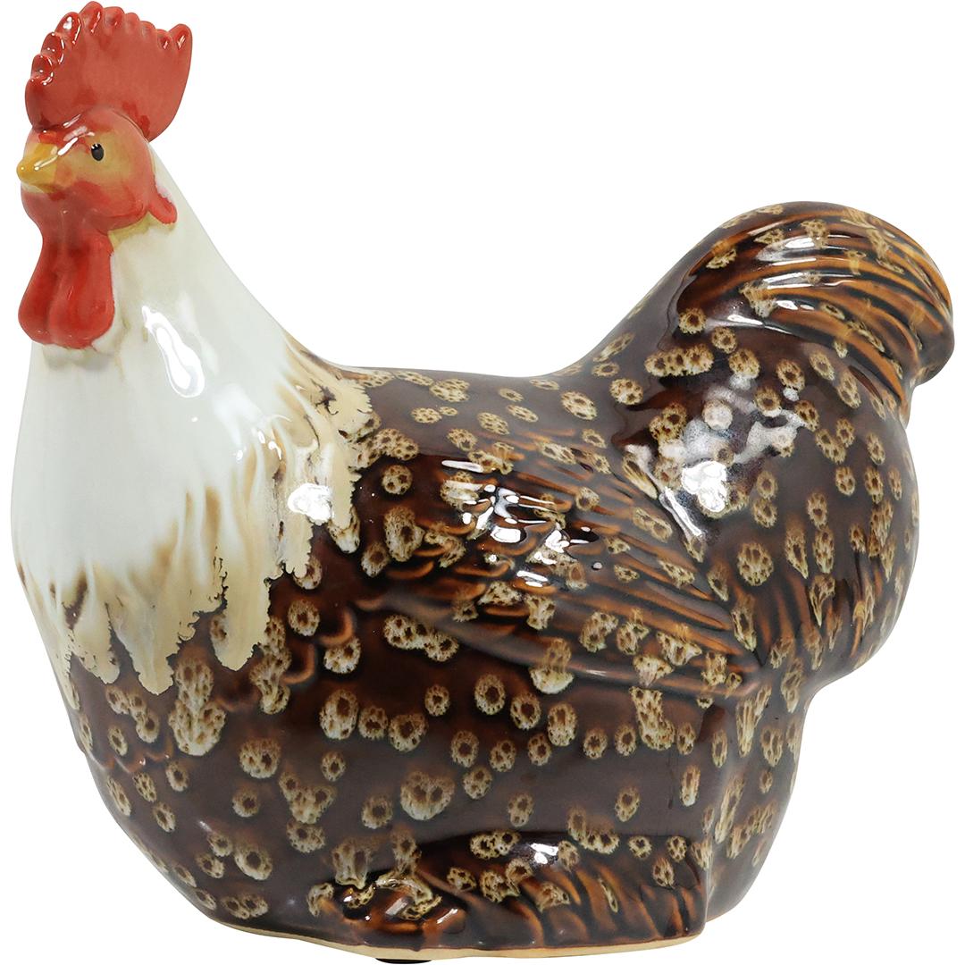 Glazed Ceramic Porcelain Sitting ROOSTER Figure Statue 10 inches height (1 of 18)