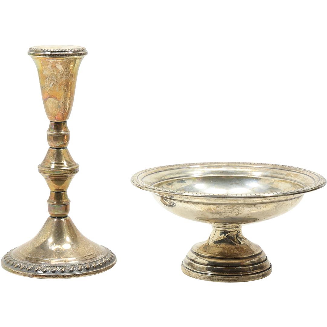 [2] Sterling Silver Candy Dish & Sterling Silver Single Candlestick (1 of 13)