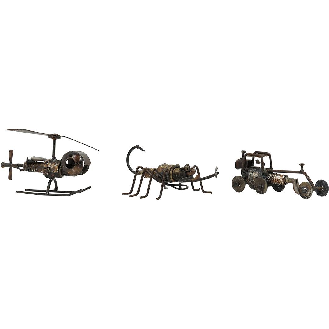 [3] Assorted Brutalist Folk Art Metal Hardware , Spark Plug Figures Sculptures (1 of 20)
