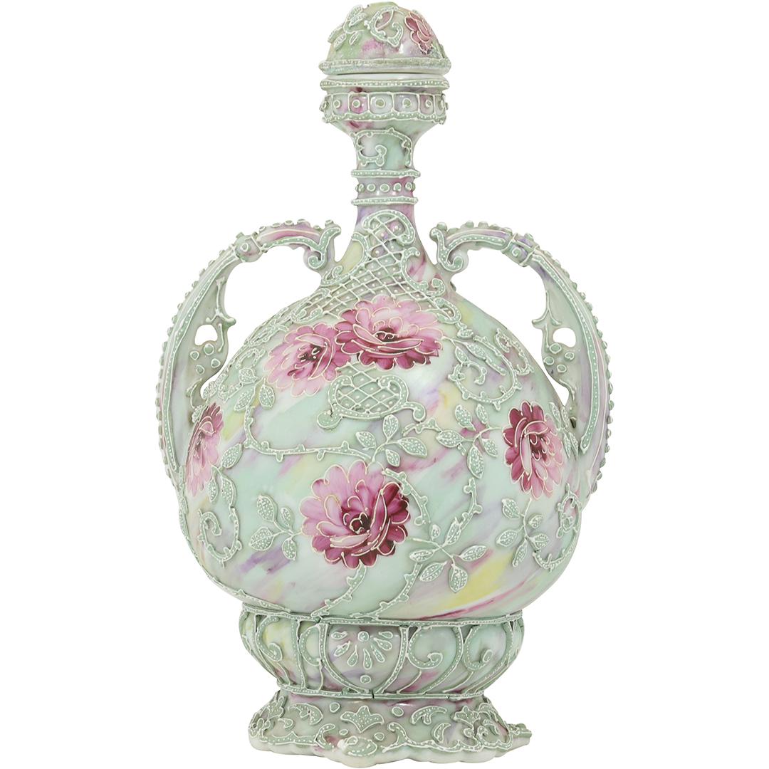 Ornate Decorated MORIAGE Double Handled Vase with Cover 9 inches height (1 of 17)