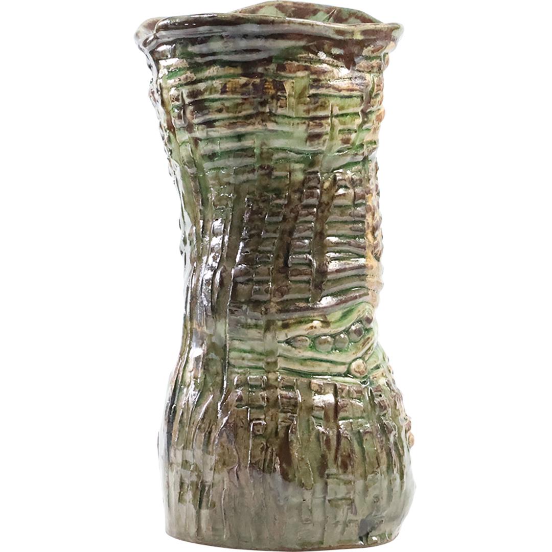 Artist Signed Arts & Crafts Free Form Studio Art Pottery Vase 10.5 inches height (1 of 10)