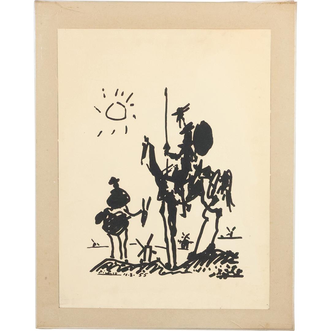 Pablo Picasso Vintage Lithograph "Don Quixote" Signed and Dated in Plate 1955 (1 of 11)