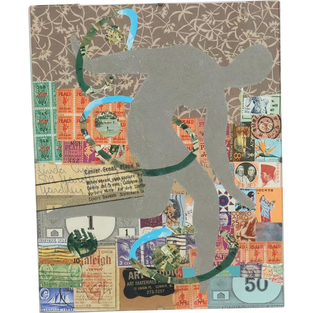 Wayne Cunninghan, American, Collage with Modernist Figure, Signed (1 of 11)