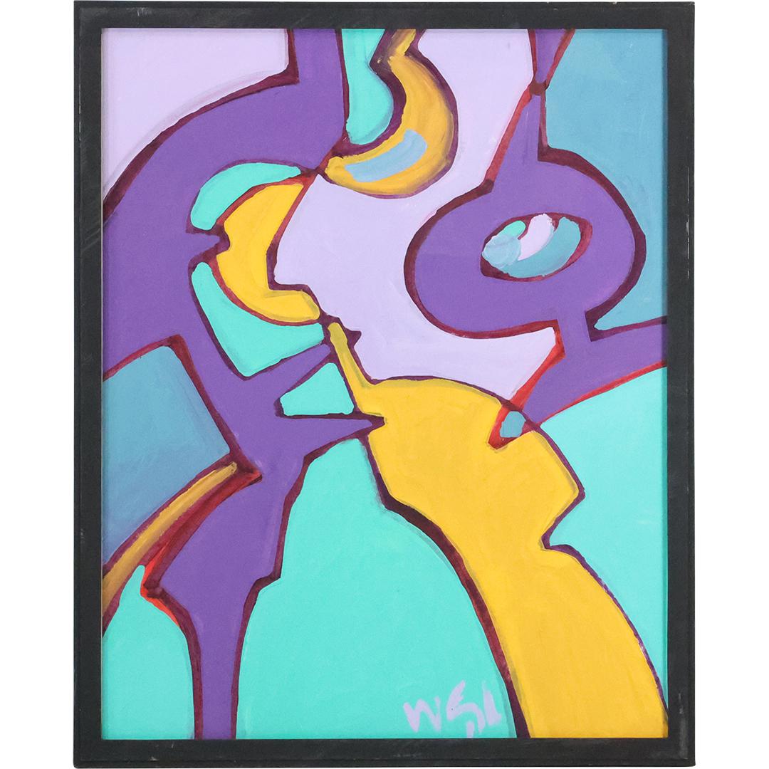 Wayne Cunningham, American, Acrylic Painting ABSTRACT Signed and Framed (1 of 10)