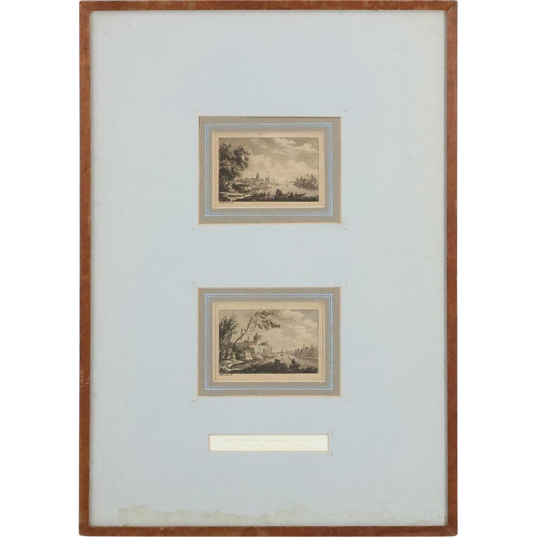 Franz Edmond Weirotter, Austria 1733-1771, [2] Framed Etchings in one frame (1 of 10)