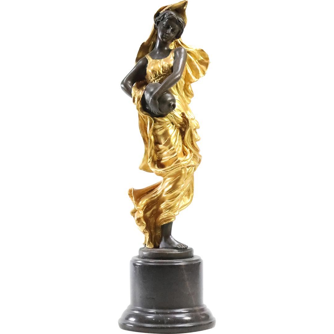 Max Milo 1938-1976 Gold Gilt Bronze Classical Woman . Signed: Milo. Good patina finish (1 of 13)