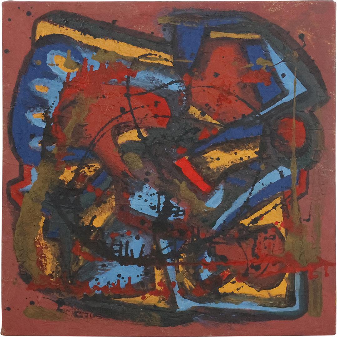Nitsuj, Philadelphia Street Artist, 20th C. ABSTRACT COMPOSITION Oil Painting (1 of 14)