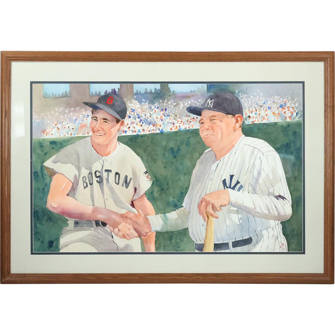Caroline Mangan P.W.S Philadelphia Watercolor Society BABE RUTH - TED WILLIAMS (1 of 11)