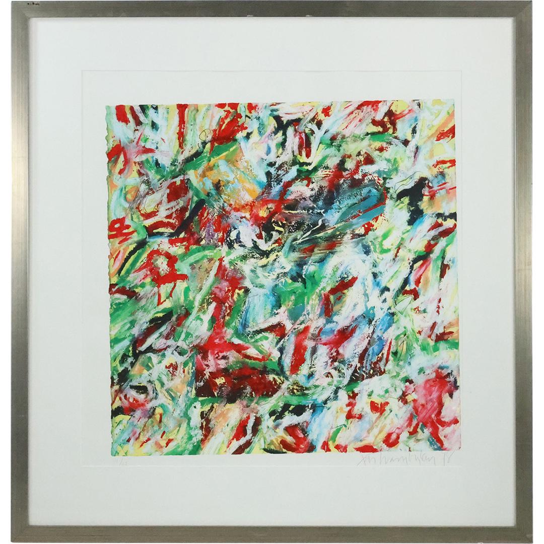 Colorful Framed Abstract Lithograph Pencil Signed (1 of 12)
