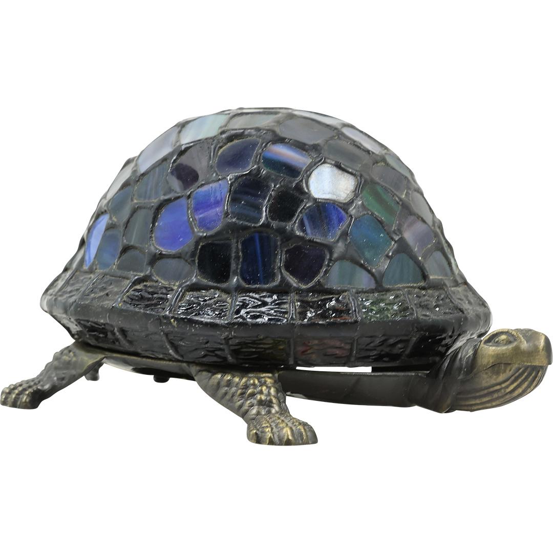 Novelty Leaded Stain Glass TURTLE LAMP Night Light (1 of 17)